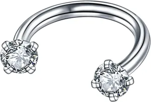 1 PCS Nose Hoop Earrings, Silver Nose Rings for Men Stainless Steel C-Band Zircon Piercing Jewelry for Women