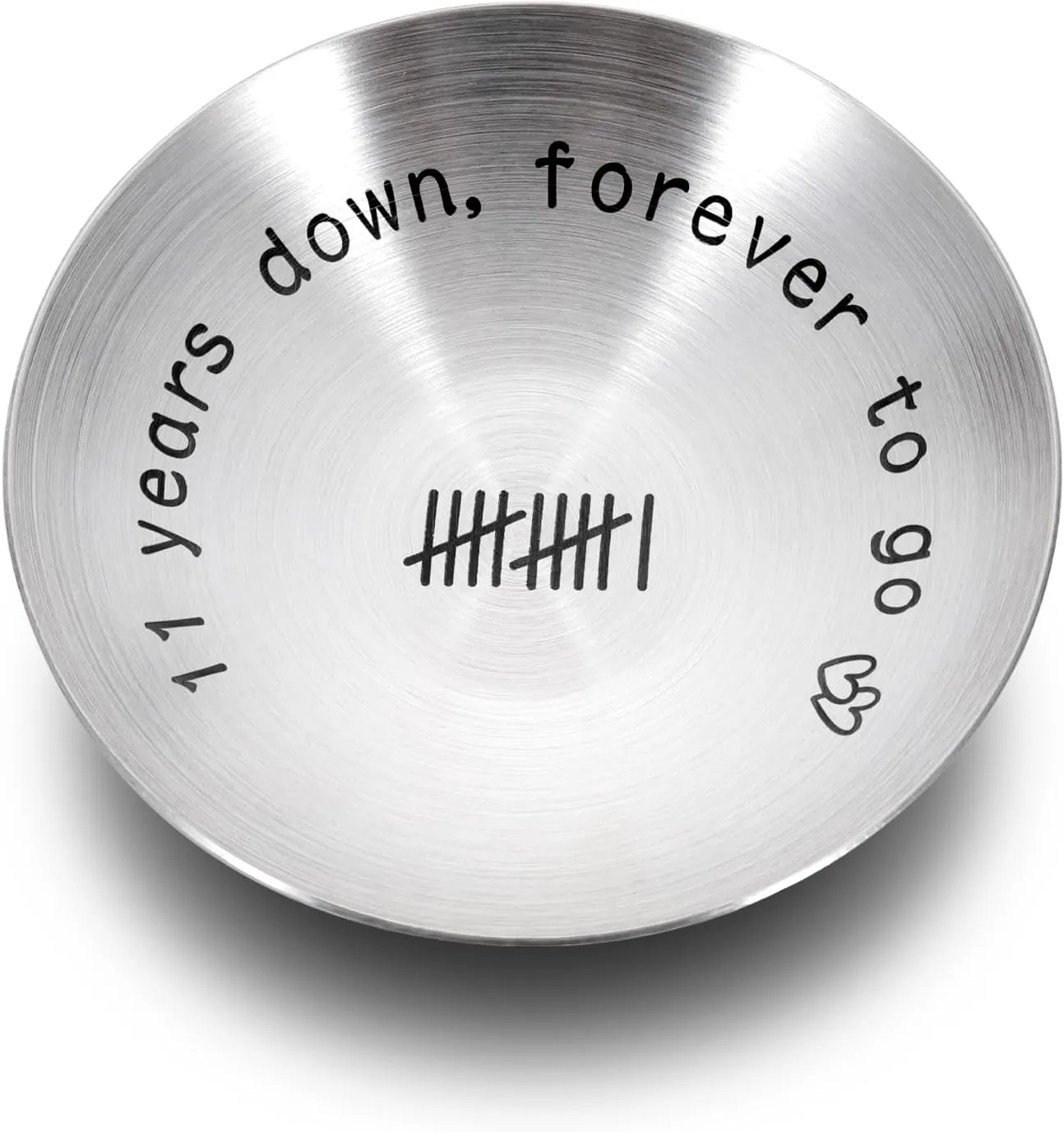 11th Anniversary steel Gifts for Her Him Couple Gifts Ideas 11 Year Anniversary Steel Gifts 4" Ring Holder Dish Jewelry Tray Wedding Gifts for wife Husband Christmas Valentines Gifts for Girlfriend