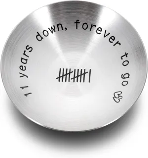 11th Anniversary steel Gifts for Her Him Couple Gifts Ideas 11 Year Anniversary Steel Gifts 4" Ring Holder Dish Jewelry Tray Wedding Gifts for wife Husband Christmas Valentines Gifts for Girlfriend