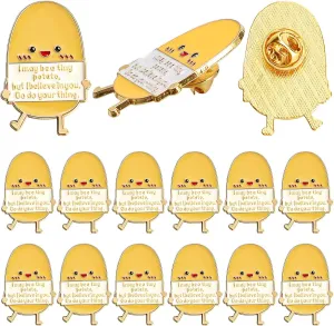 12 Pcs Inspirational Enamel Pin Tiny Potato Motivational Lapel Pin Cute Brooch for Clothes, Backpack, Jacket Funny Gift for Women, Friends for White Day Women's Day