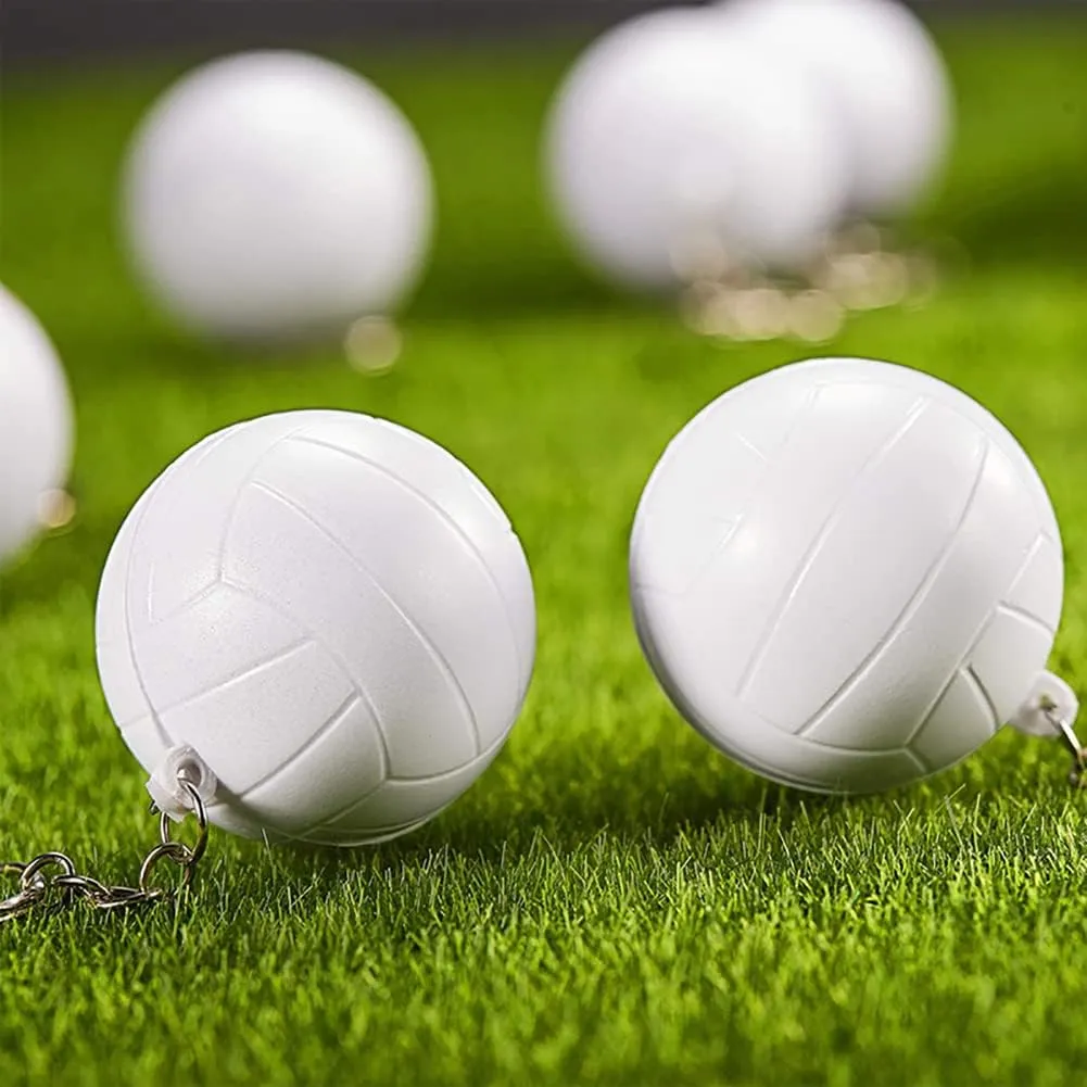 12 Pcs Sport Ball Keychains Volleyball Key Chains Stress Ball Keychains for School Carnival Reward Prizes Party Bag Gift Fillers Purse Charms