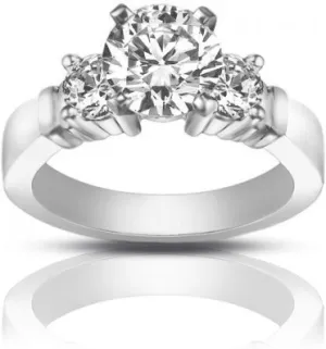 1.25 ct Women's Round Cut Diamond Engagement Ring in White Gold in Platinum