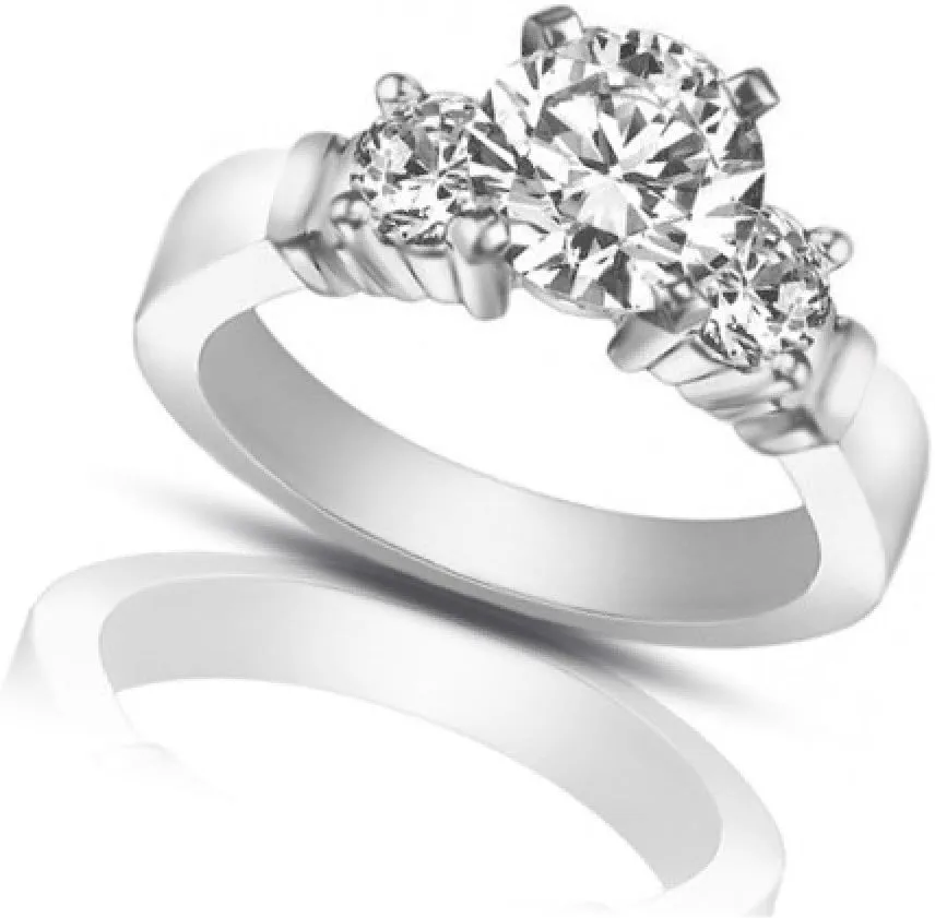 1.25 ct Women's Round Cut Diamond Engagement Ring in White Gold in Platinum