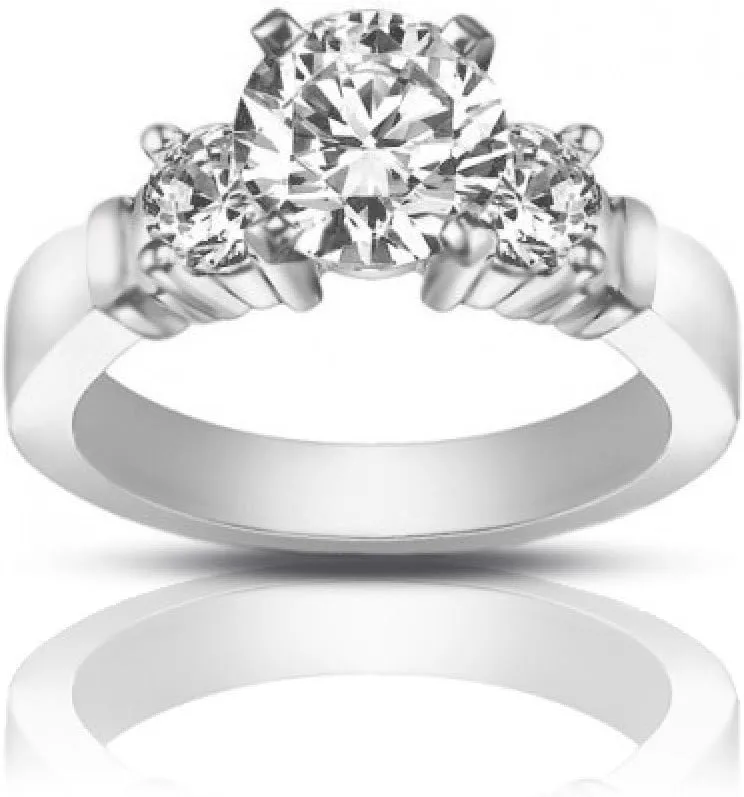 1.25 ct Women's Round Cut Diamond Engagement Ring in White Gold in Platinum