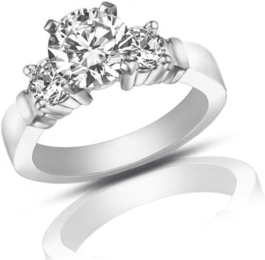1.25 ct Women's Round Cut Diamond Engagement Ring in White Gold in Platinum