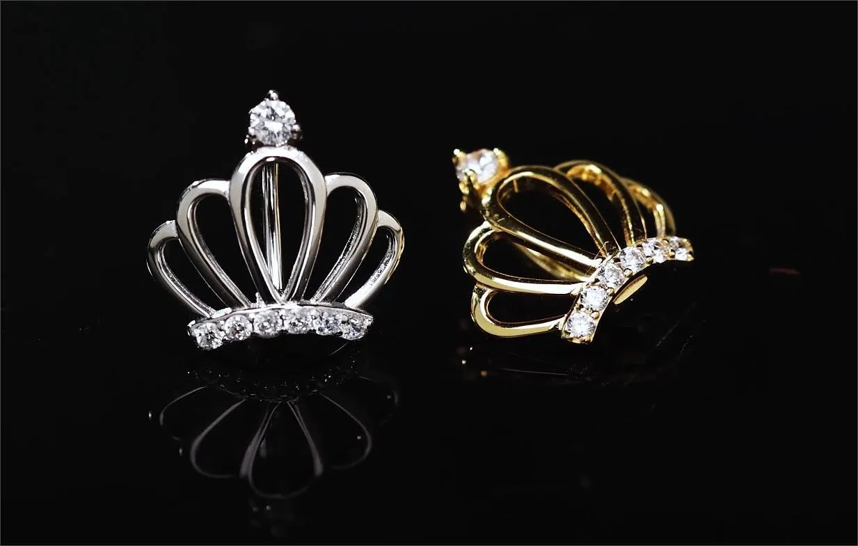 14G 925 Sterling Silver Clicker Belly Button Ring Crown Shape Belly Barbell Piercing 10/12mm Reverse Curved Hoop Navel Barbell Piercing Jewelry Silver Gold 1pc
