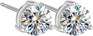 14K Gold 1/2/3ct Diamond Stud Earrings for Women Push Back, D-Color VVS1, Ideal Mother's Day Gift for Mom
