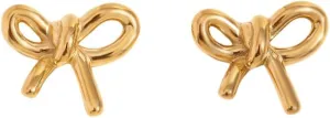 14K Gold Bow Stud Earrings, 14K Gold Plated
