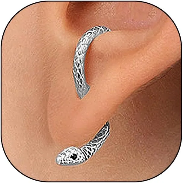 14K Gold Gothic Snake Jackets Earrings for Women,Personalized Punk Statement Serpent Drop Dangle Earrings,Dainty Halloween Party Animal Jewelry Gifts