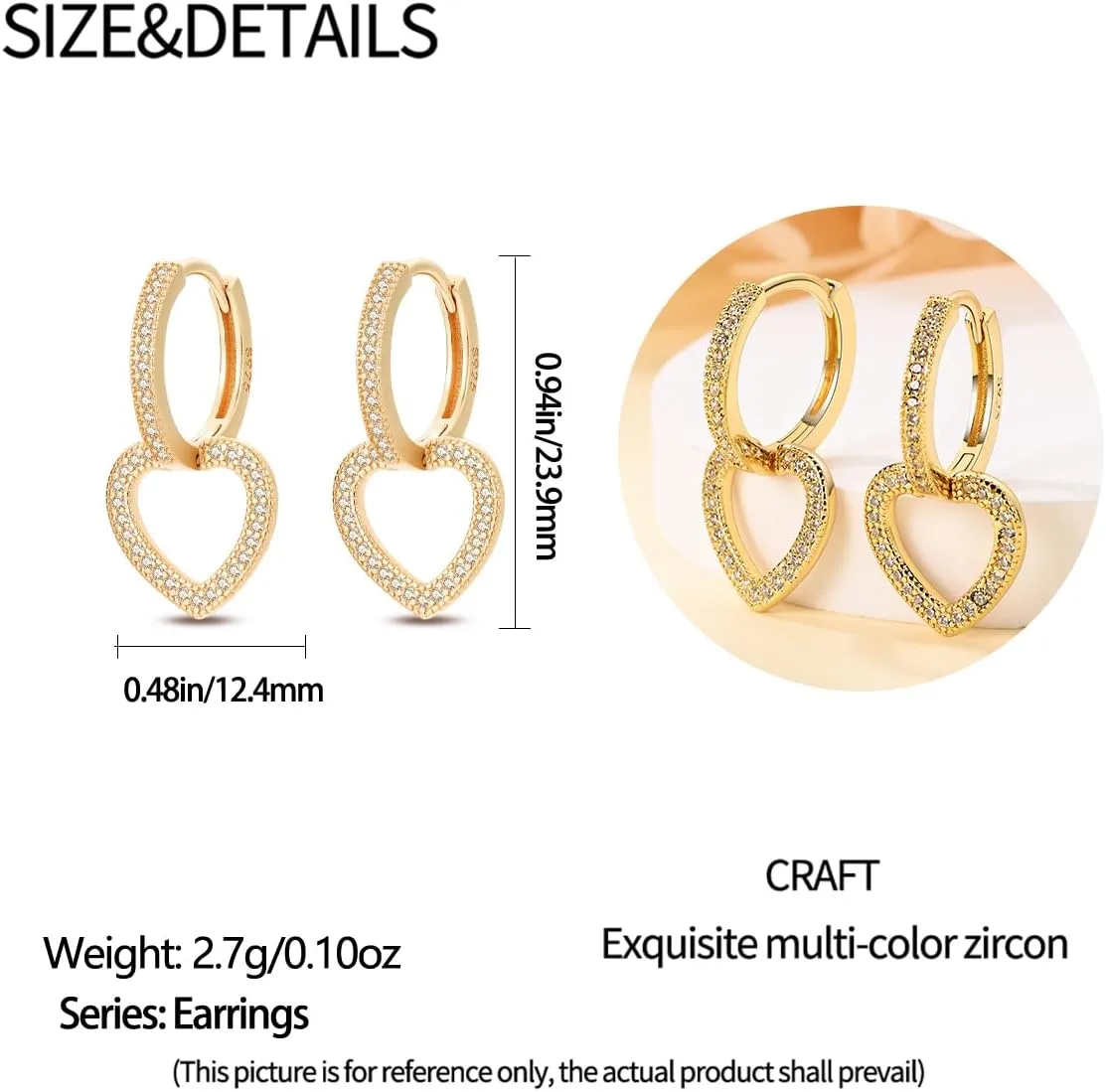 14K Gold Huggie Earrings Plated 925 Sterling Silver Earrings for Women Cubic Zirconia Hypoallergenic Hoop Earrings Fashion Jewelry for Women