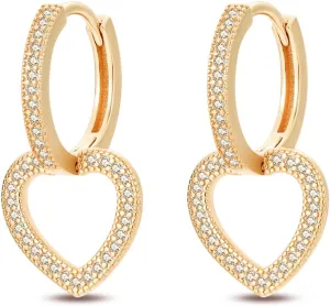 14K Gold Huggie Earrings Plated 925 Sterling Silver Earrings for Women Cubic Zirconia Hypoallergenic Hoop Earrings Fashion Jewelry for Women