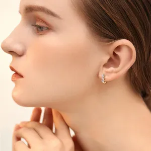 14K Gold Over S925 Sterling Silver 0.6cttw Diamond Hoop Earrings for Women and Men, Unisex Jewelry Gift for Wife and Husband on Valentines Day