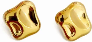 14K gold plated chunky alloy stud earrings for women trendy statement earring for jewelry gifs