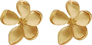 14K Gold Plated Flower Earrings for Women Large Flower Earring Flowers Statement Stud Earrings Chunky Floral Earrings Jewelry