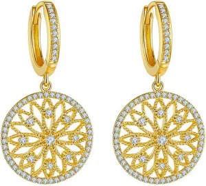 14K Gold Plated Huggie Hoop Earrings for Women Hypoallergenic Sterling Silver Post Lightweight Cubic Zircons Dangle Earrings