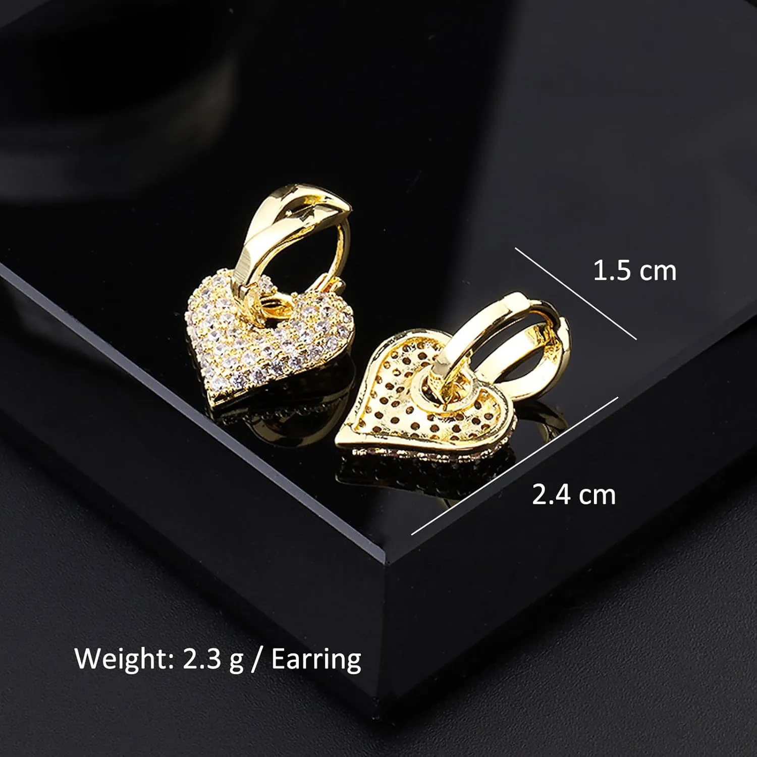 14K Gold Plated Huggie Hoop Earrings for Women Hypoallergenic Sterling Silver Post Lightweight Cubic Zircons Dangle Earrings