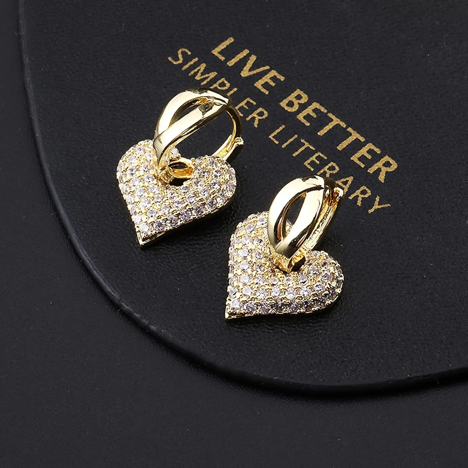 14K Gold Plated Huggie Hoop Earrings for Women Hypoallergenic Sterling Silver Post Lightweight Cubic Zircons Dangle Earrings