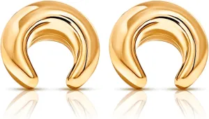 18K Gold-Plated Crescent Moon Stud Earrings for Women  Minimalist and Elegant Hypoallergenic Design, Durable Stainless Steel, Tarnish-Resistant Jewelry
