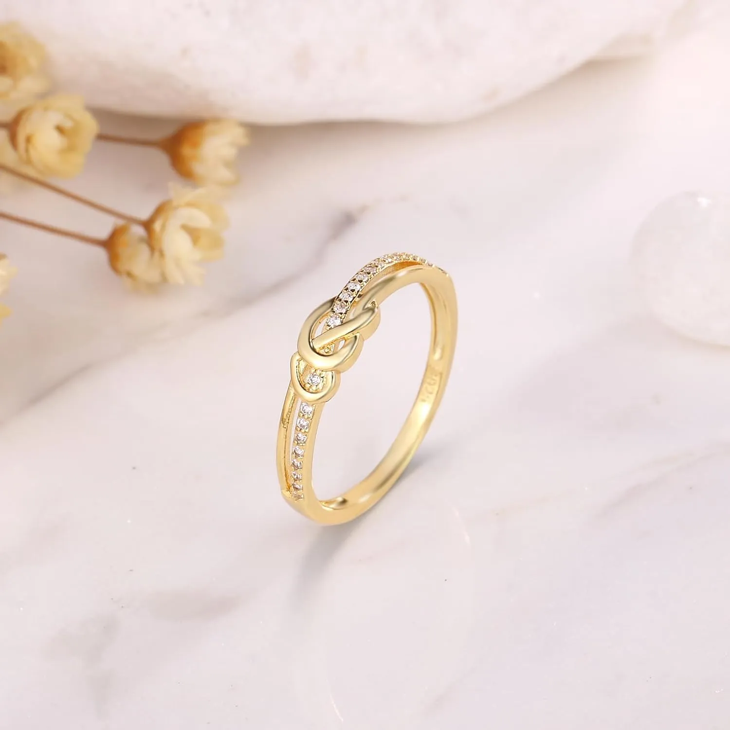 18K Gold Plated Sterling Silver Mother Daughter Rings  Double Heart Matching Promise Jewelry for Women, Gift for Mom, Daughter, Best Friend | Mother's Day Gift Jewelry