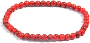 1pcs 4mm 6mm 8mm 10mm Red Turquoise Bracelet Women Yoga Prayer Bracelet Natural Stone Beaded Bracelet Men,Red Turquoise,4mm