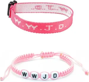 2-6Pcs WWJD Braided Rope Bracelets for Men Women What Would Jesus Do Matching Bracelet Set Inspirational Christian Gifts Adjustable WWJD Letter Religious Bracelet Elevated Faith Jewelry