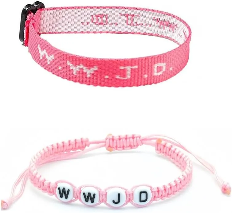 2-6Pcs WWJD Braided Rope Bracelets for Men Women What Would Jesus Do Matching Bracelet Set Inspirational Christian Gifts Adjustable WWJD Letter Religious Bracelet Elevated Faith Jewelry
