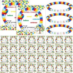 20 Set Autism Awareness Bracelet Enamel Puzzle Piece Charm Bracelet Adjustable Autistic Awareness Gifts for Women Mom Sister Daughter Brother Auntie Wife Husband Family Autism Jewelry Accessories Bulk