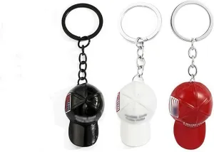 2024 Patriotic Baseball Cap Design Keychain, Metal Flag Hat Key Chain,Flag Hat Metal Key Chain