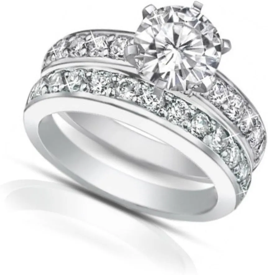 2.10 ct Ladies Round Cut Diamond Engagement Ring Set in Platinum