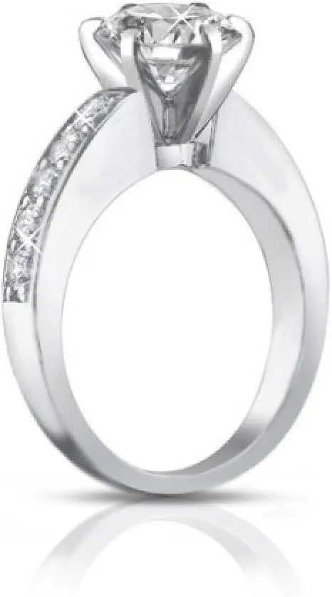 2.10 ct Ladies Round Cut Diamond Engagement Ring Set in Platinum