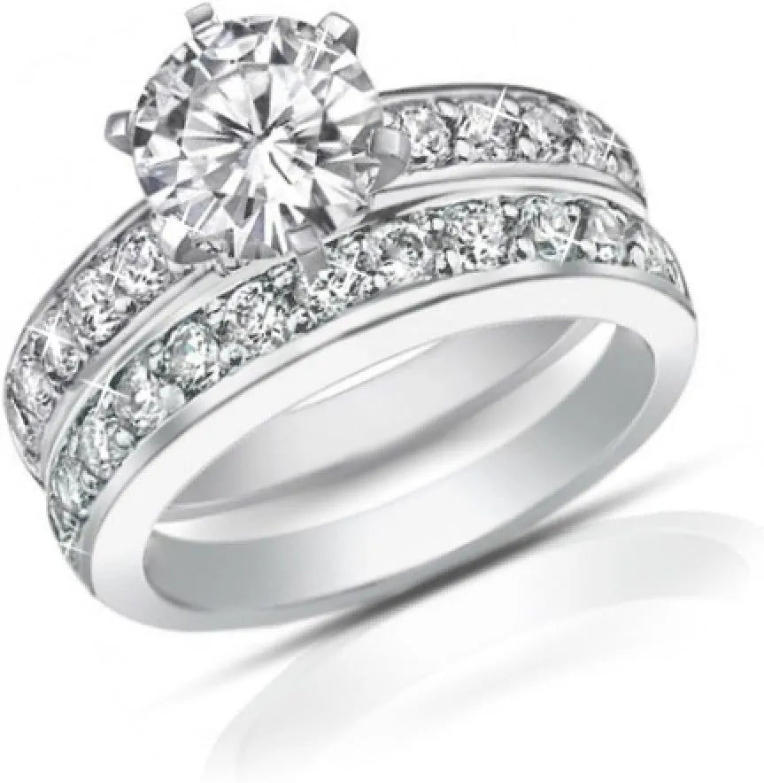 2.10 ct Ladies Round Cut Diamond Engagement Ring Set in Platinum