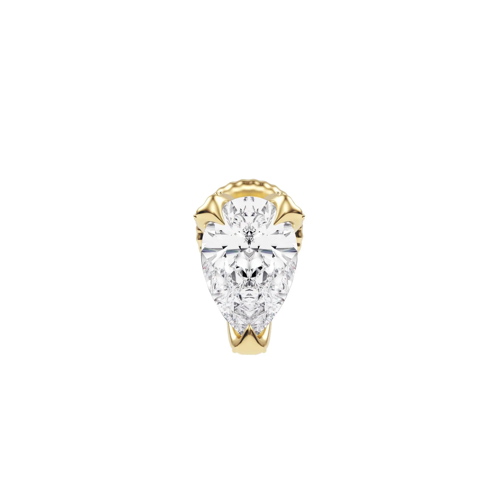 2.15 CT Luxurious Mismatched Earrings: Cushion-Cut Yellow Fancy Diamond and Pear-Shaped White Diamond