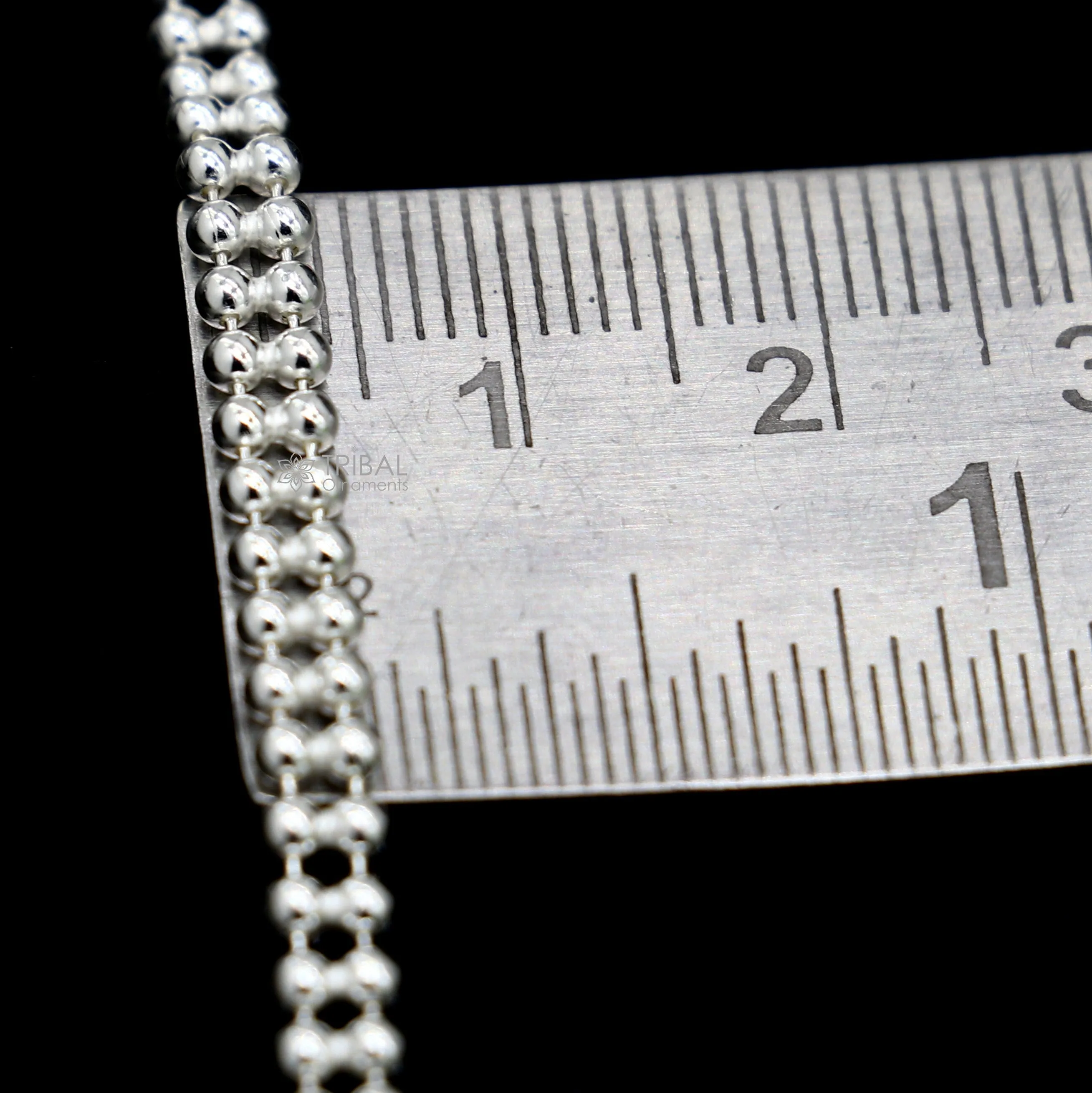 2mm 10.5" 925 sterling silver Double beaded/ball chain anklet bracelet light weight delicate anklets belly dance silver jewelry ank612