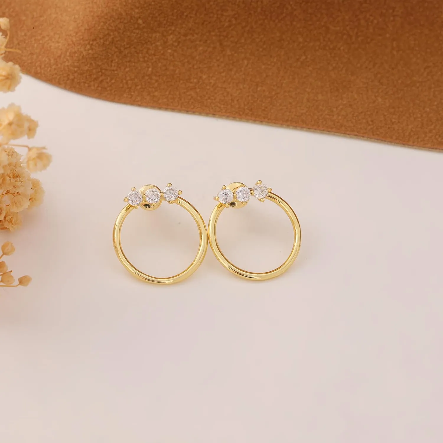 3 Pairs Gold/Silver Hoop Earrings Set for Women,Dainty Cubic Zirconia Hoop Earrings Women Stack Hypoallergenic Trendy Pack Jewelry