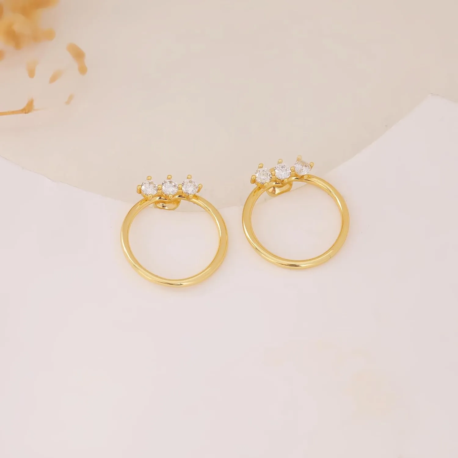 3 Pairs Gold/Silver Hoop Earrings Set for Women,Dainty Cubic Zirconia Hoop Earrings Women Stack Hypoallergenic Trendy Pack Jewelry