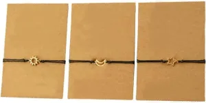 3Pcs/Set Best Friend Bracelet Women Friendship Bracelet Gifts Sun Star Moon Bracelet
