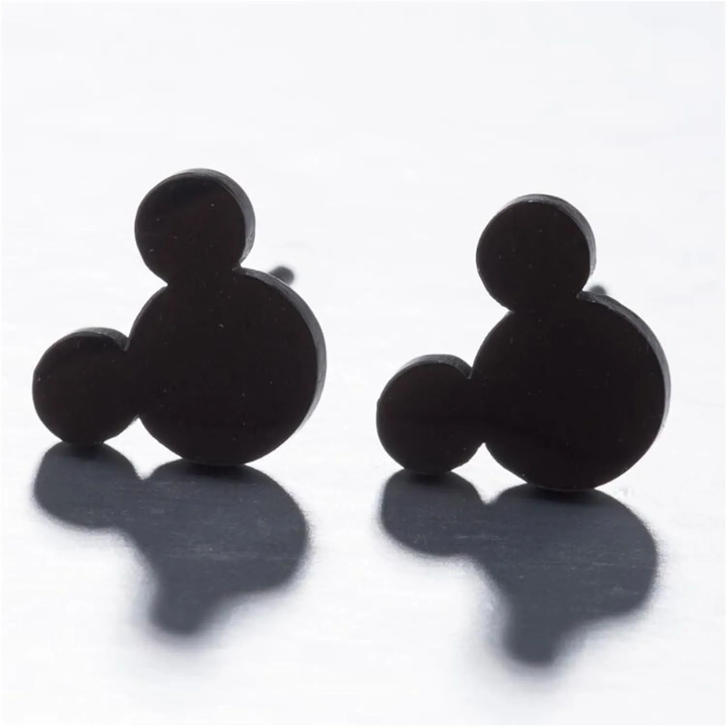 4 Pairs Stainless Steel Tiny Mouse Stud Earrings for Women hypoallergenic earring Cute Animal Mouse Silhouette Button Stud Post Earrings Birthday Gifts
