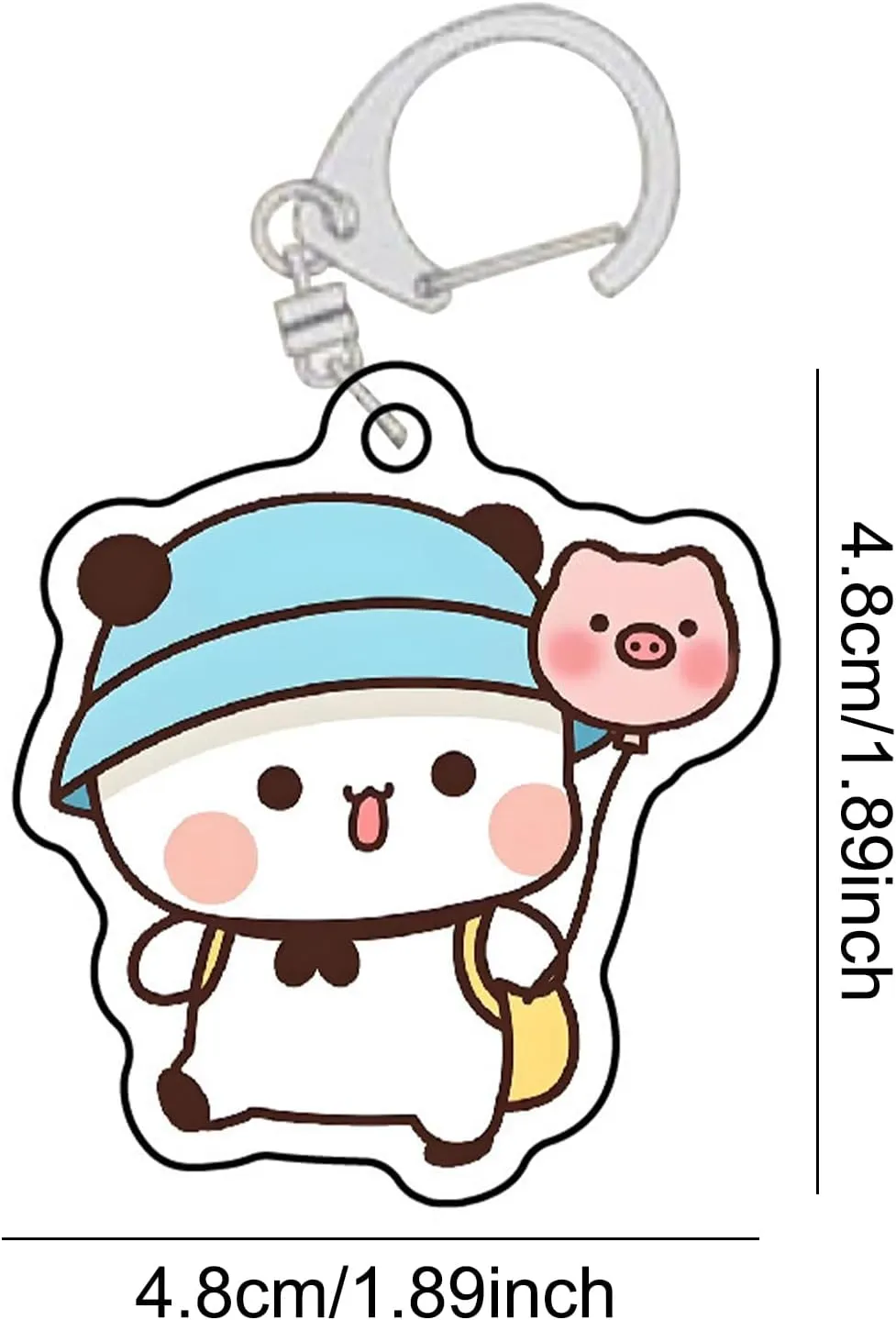 4 Pcs Bubu Dudu Cute Keychains, Kawaii Cartoon Bears Panda Acrylic Key Chains for Women Backpacks Car Keys Gifts