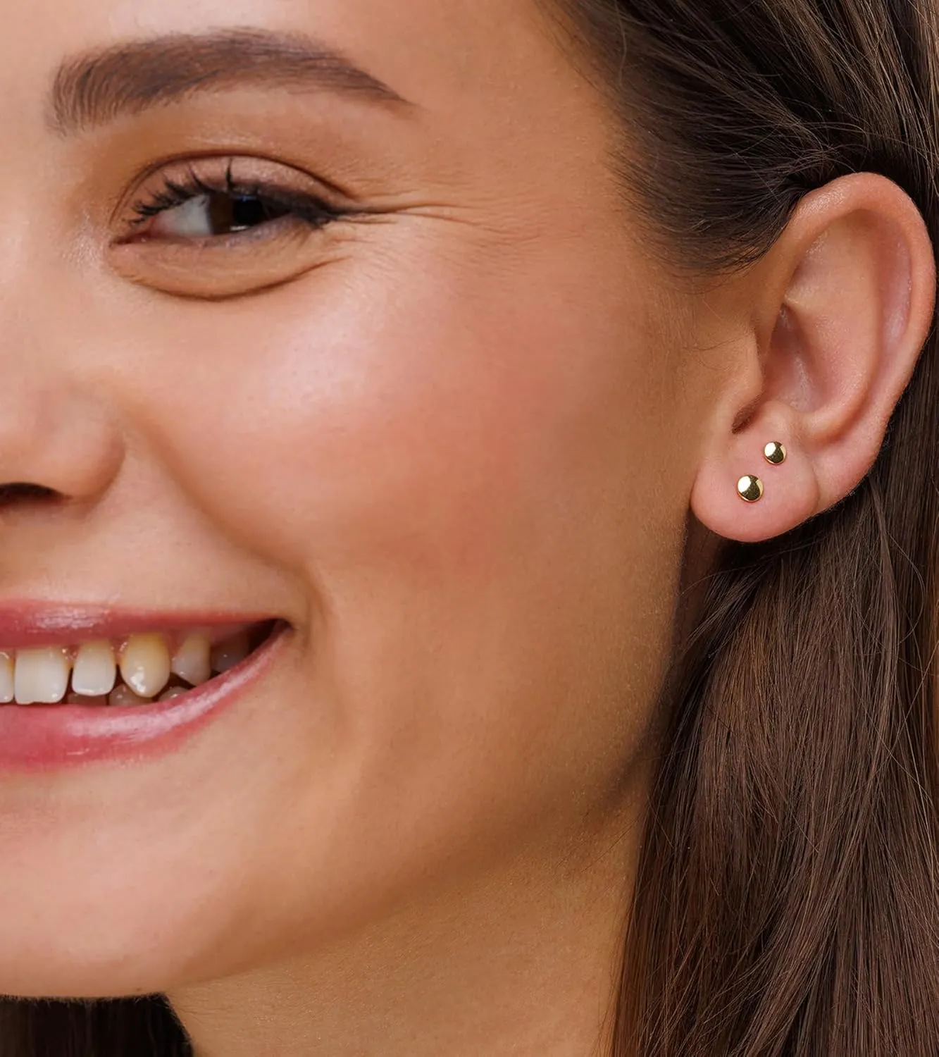 5 Pairs 14K Gold Plated Stud Earrings for Women, Hypoallergenic Earring Sets for Multiple Piercing, Premium Cubic Zirconia Studs Earrings for Women