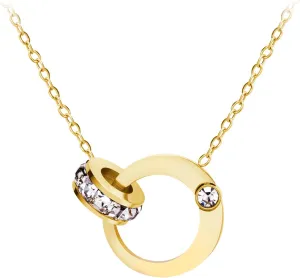 555Jewelry Hypoallergenic Stainless Steel Interlocking Rings Necklace Pendant for Women