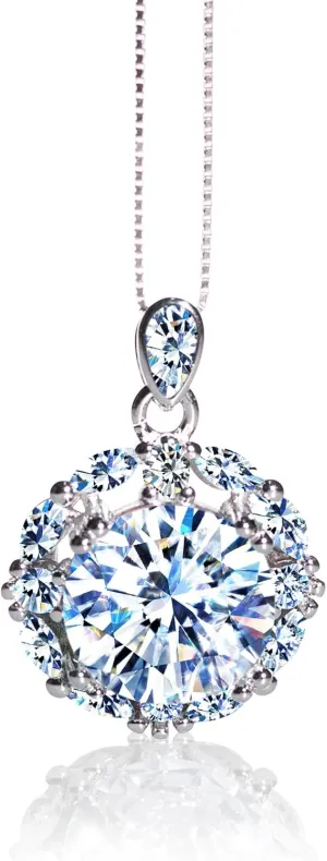 5CT Moissanite Pendant Necklace for Women 925 Sterling Silver Necklace with Moissanite Diamond D Color Ideal Cut Diamond Necklace Gift for Women Men Mom