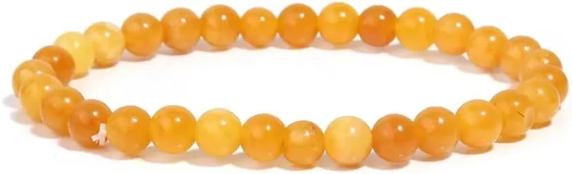 6/8/10mm Amber Mineral Beeswax Bracelet Natural Prayer Bracelet For Men Women