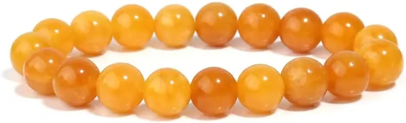 6/8/10mm Amber Mineral Beeswax Bracelet Natural Prayer Bracelet For Men Women