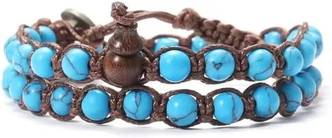 6mm Buddhist Natural Stone Beads Sandalwood Buddha Rosary Bracelet Women's Men's Gourd Beads Multi-Circle Bracelet