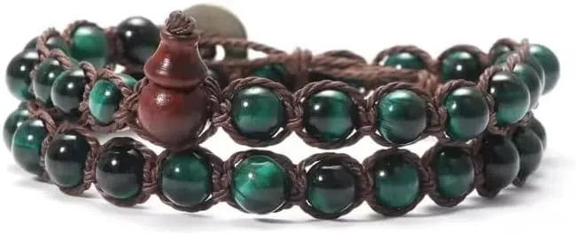 6mm Buddhist Natural Stone Beads Sandalwood Buddha Rosary Bracelet Women's Men's Gourd Beads Multi-Circle Bracelet