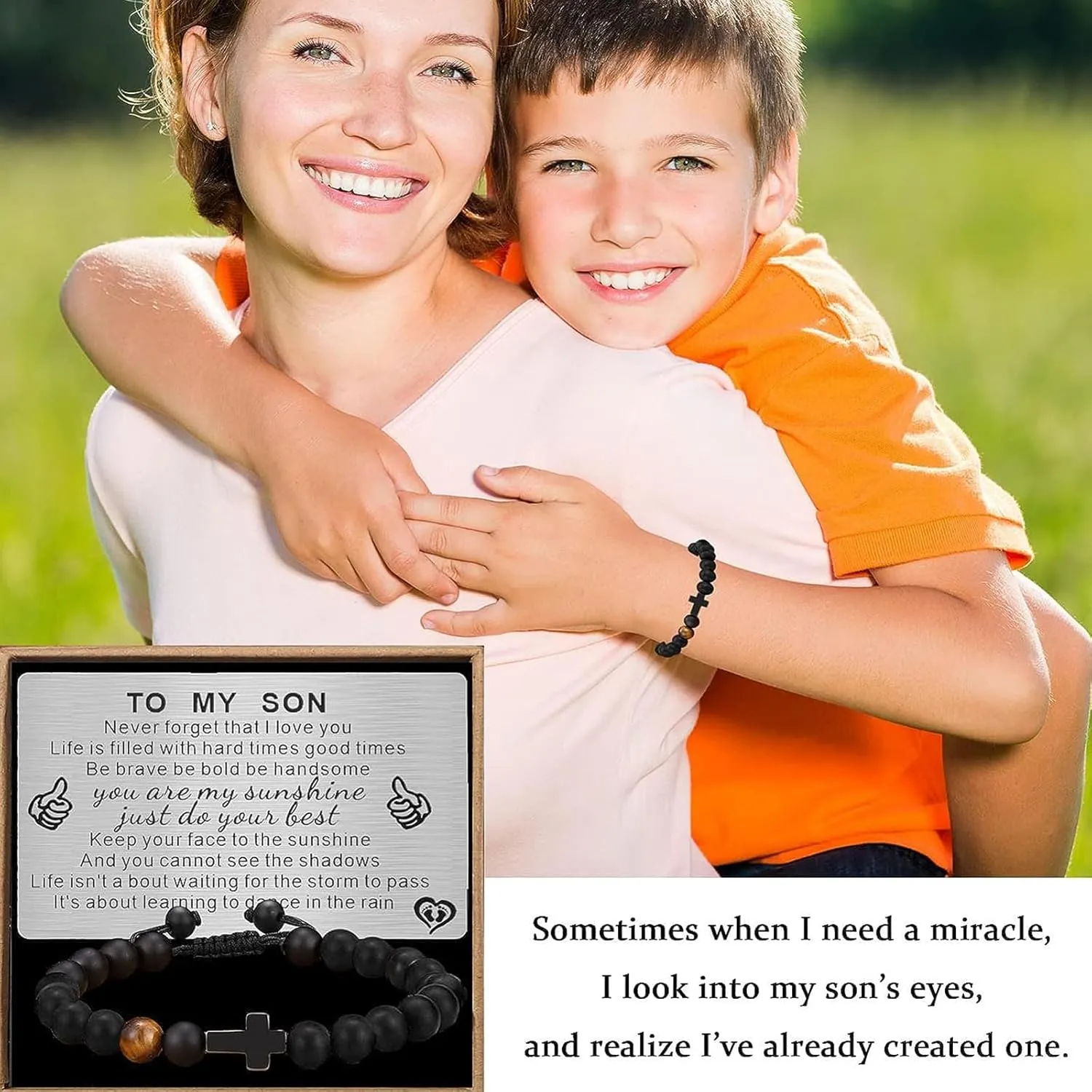 72ore Fathers Day Gifts for Husband/Dad Stone Beaded Bracelet for Men Bracelets Gifts for Dad Gift from Daughter Fathers Birthday Gift from Daughter
