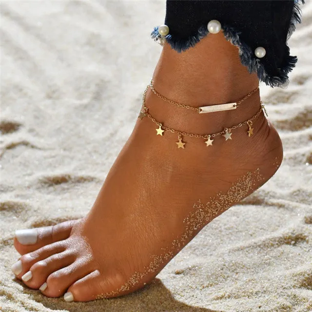 7pcs/Set New Handmade Beaded Anklet Bracelets