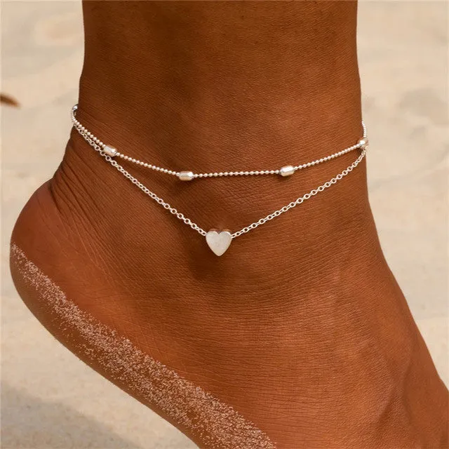 7pcs/Set New Handmade Beaded Anklet Bracelets