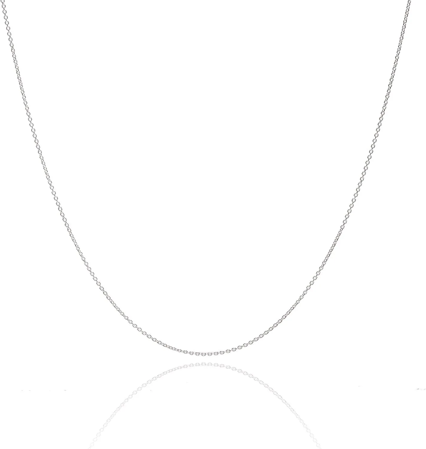 925 Sterling Silver .8MM Cable Chain Lobster Claw Clasp 16-30"