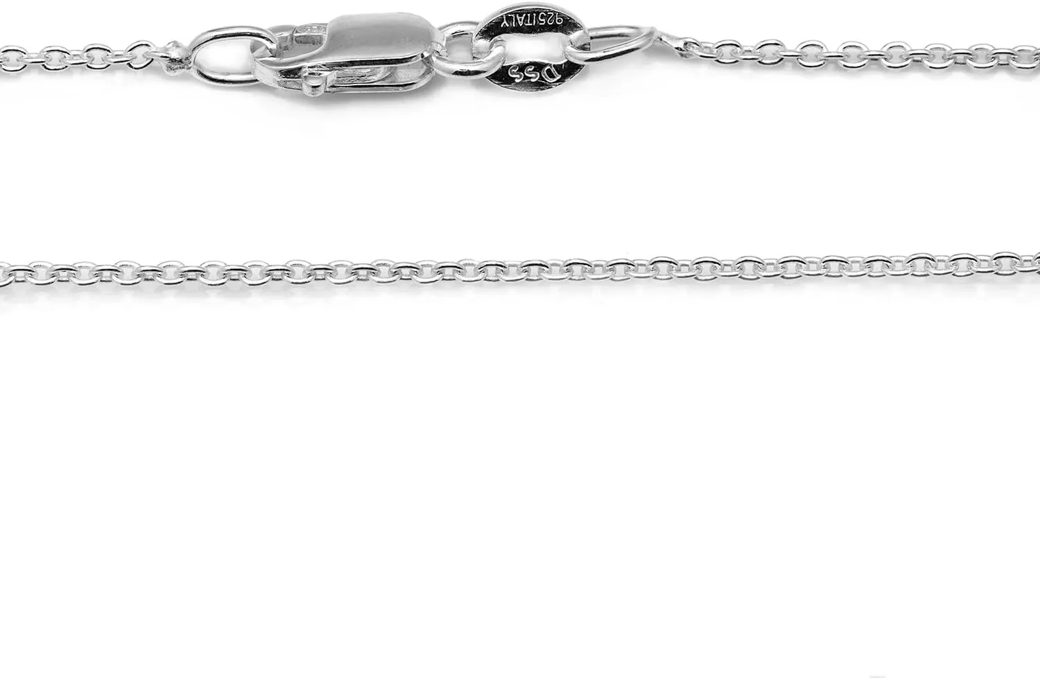 925 Sterling Silver .8MM Cable Chain Lobster Claw Clasp 16-30"